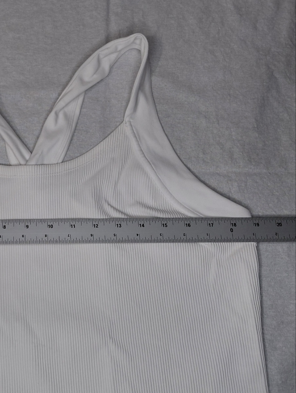 Athleta White Ribbed Crossback Crop Tank - Picture 2 of 11